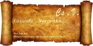 Csicsó Veronika névjegykártya